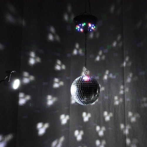 Professional 12" Disco Party DJ Light Effect Mirror Ball w/ White Spot Light