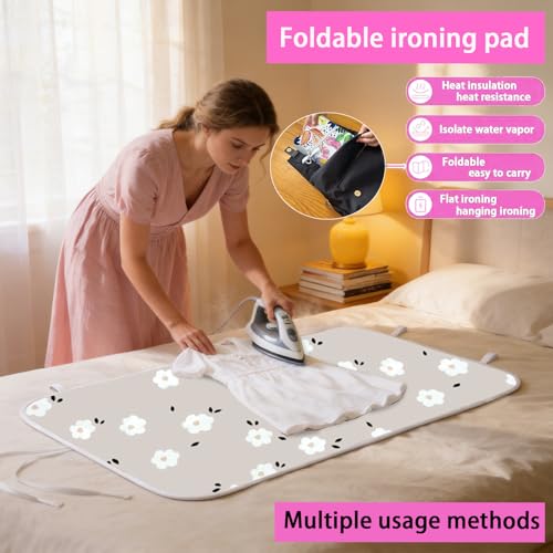Almohadilla de planchado portátil de mesa resistente al calor 19x33 flor 7