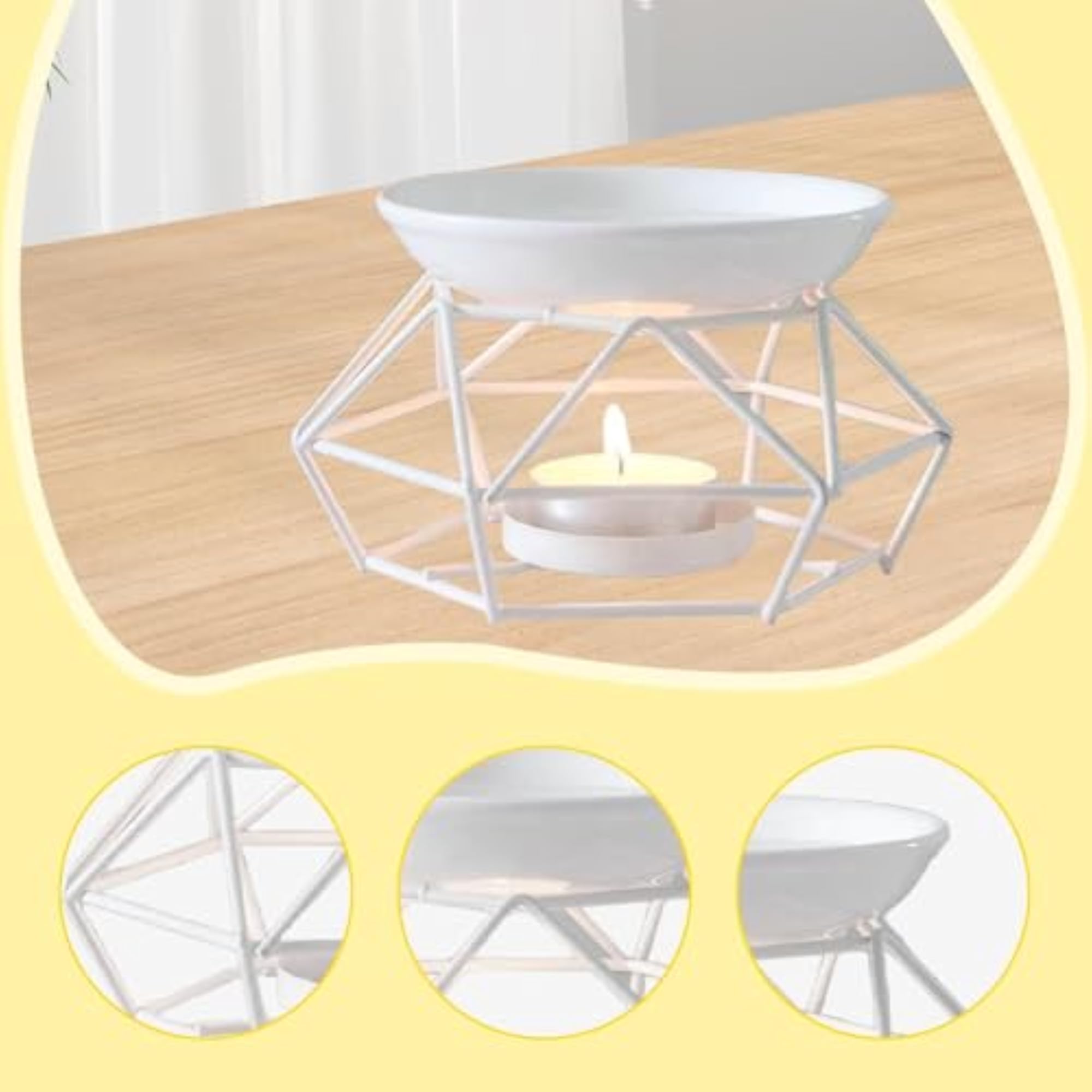 Tealight Holder Aroma Melt Warmer, White Gift
