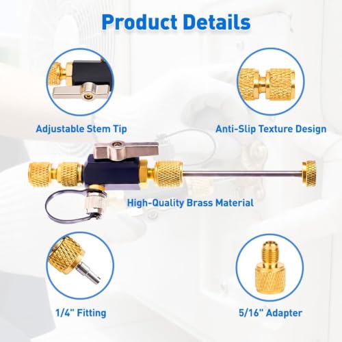 Extractor de núcleos de válvula de latón macizo Luocute con punta ajustable de precisión 6