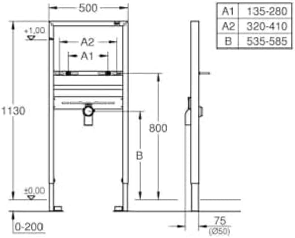 Grohe, rapid SL installation system (single-hole units mounting element for wash basin 113 cm) 38557001