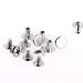 RUBYCA 100 Sets Round Flat Studs and Spikes Metal Screw-Back Leather-craft Punk DIY 10mm X 7mm Silver Color