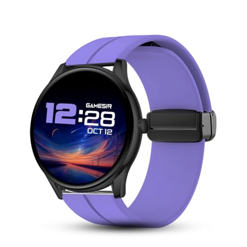 Image of GameSir Active 2 Smartwatch for Men & Women, 1.39 inch HD Round Display, Bluetooth Calling, Heart Rate & SPO₂, 100+ Sports Modes, IP67, Long Battery Life for Android & iOS (Magnetic Purple)