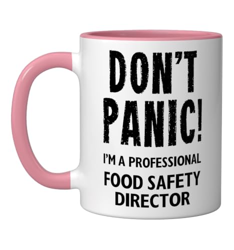 Food Safety Director Ceramic Mug, Pink/White