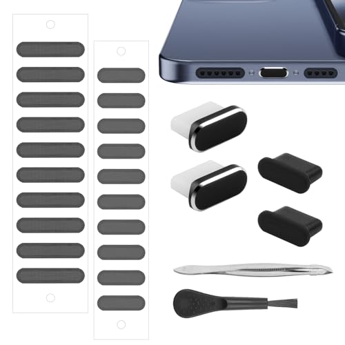 AILOVETECK USB C Dust Plug for iPhone 15 16 17 Series USB C Port Cover Phone Speaker Cover Phone Charging Port Cleaner for Samsung Galaxy S23 S22 Ultra S21 FE S20 Note 20 and All Type-C Devices