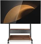 FITUEYES TV Stand avec roues pour 40 à 85 de pouce LED LCD Écran plat, coin TV Mont de stand avec stockage, Peg Board & Plateau en bois TV Console