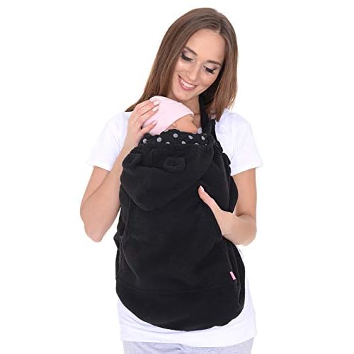 Mija - Tragecover, Universal Bezug für Baby Carrier/Tragetücher/Cape 4023 (Schwarz/mit Punkten)