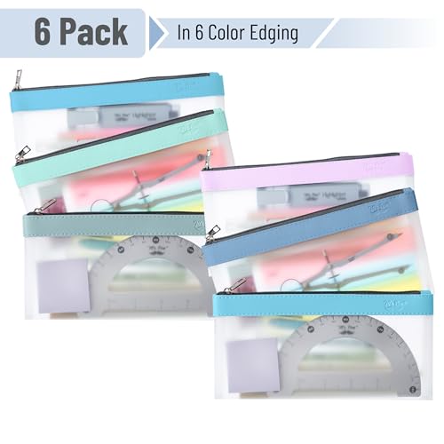 Image of Mr. Pen- Clear Pencil Pouch, 8.50 inchx4.25 inch, 6 Pack, Durable TPU Material | Medium Water-Resistant Pencil Bags with Smooth Zipper, Multipurpose Clear Pouch for Stationery, School, Office