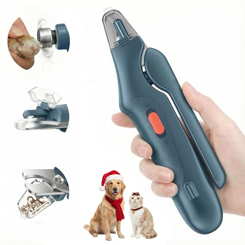 Image of 2 in 1 Dog Nail Clippers & Cat Nail Clippers Trimmers for Large Medium Small Dogs Cats Claw Trimmer Quick Sensor and Safety Guard USB Rechargeable Dogs Nail Trimmer with Catcher & 2 LED Lights
