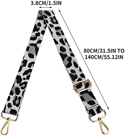 Grevosea Bag Strap Replacement Crossbody, Handbag Straps Wide Shoulder Strap Adjustable Guitar Style Cross Body Fashion Handbag Leopard Crossbody Bag for Women's Handbags and Purses 80140×3.6 cm