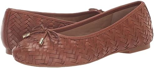 Lauren Ralph Lauren Jayna Woven Leather Flat Deep Saddle Tan 9.5 B (M) | Image 6
