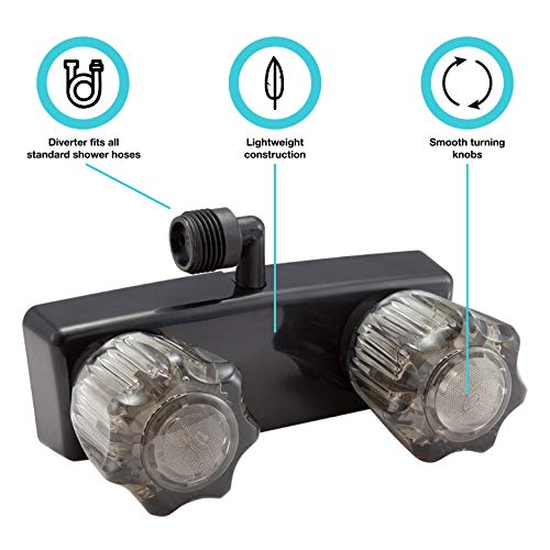 image for Dura Faucet DF-SA100S1-BK RV Shower Faucet Valve Diverter for Exterior