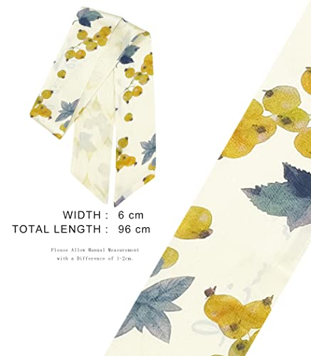 Women's Designer Neckerchief Handbag Handle Ribbon Fashion Scarf Summer Fruit Printed Hair Tie3