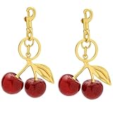Keychain Cherry Bag Charms 2 Pack Purse Charm Key Chains for Handbags Christmas Valentine Mother's Day Gifts for Women