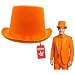 Nicky Bigs Novelties Tall Deluxe Felt Top Hat, Orange, One Size