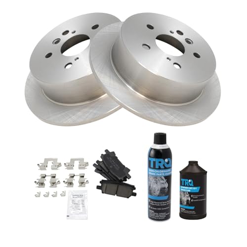 Image of TRQ Rear Brake Pad & Rotor Kit Compatible with 2004-2009 Lexus 2004-2007 Toyota