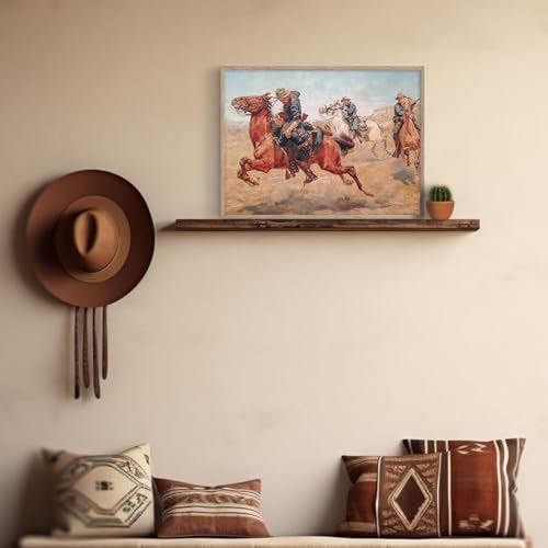 Twnslla Western Cowboy Decor Western Wall Decor,Rustic Old Western Decor Vintage Cowboy Oil Paintings,Horse Riders Of Mid-Century Art Prints Ranch Lunar Landscape Wall Art,Southwestern Wall Decor Aesthetic Posters For Gallery Bedroom Bathroom Decor,Unframed thumb #5