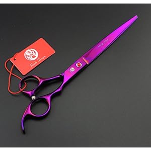 Purple Dragon 80 Inch Professional Pet Grooming Scissorsdog Straight Shear Thinningblending Scissor  2 Pcs Curved Shear with Bag purple  Cucciolini Doodles Purple dragon 8 0 inch professional pet grooming scissorsdog straight shear thinningblending scissor  2 pcs curved shear with bag purple   cucciolini doodles
