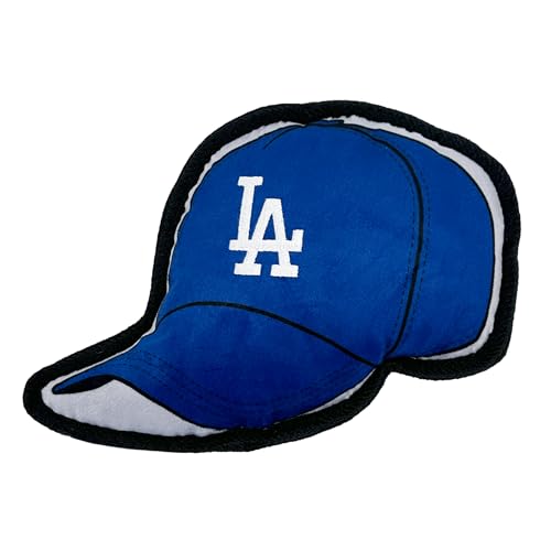 Pets First MLB LA Dodgers Baseball Cap Tough Toy for Dogs, Best MLB Dog Toy with Team Logo