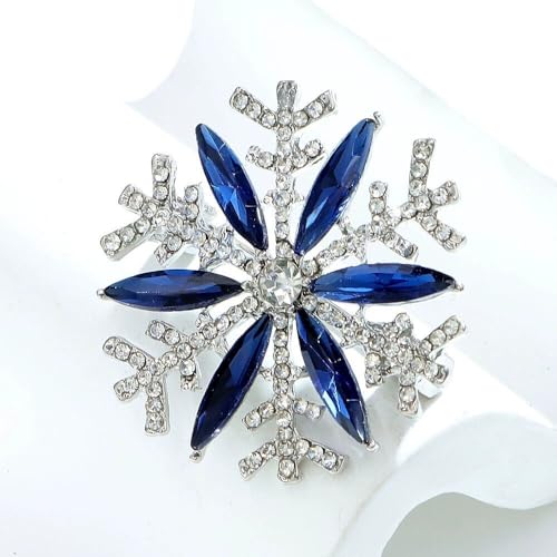 Image of Christmas Brooch Pins Crystal Christmas Tree Snowflake Jingle Bell Reindeer Enamel Brooches Holiday Party Gift for Women