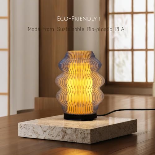 Image of Haydn Modern LED Table Lamp for Living Room & Bedroom | Warm Night Light for Kids & Adults | Aesthetic Home Decor Bedside Lamp | Ambient Glow | LED Bulb Included | Clear Blue - Pack of 1