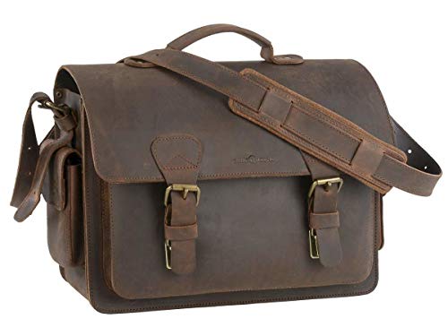 Ruitertassen Fototasche Leder groß Kameratasche Ranger braun Umhängetasche Classic aus starkem robustem Sattelleder