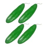 Yardenfun 4 Stück Künstliche Grüne Gurken aus Kunststoff Realistische Gemüse Deko für Küche...