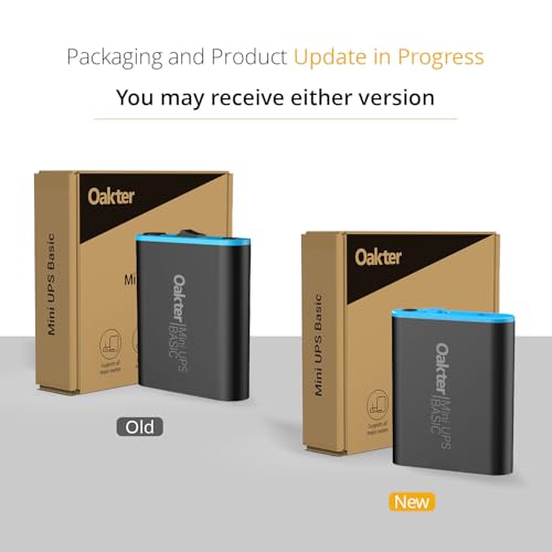 Image of Oakter Mini UPS Basic for WiFi Router Broadband Modem | Supports 12V-2A Routers. Backup Upto 3 Hours | WiFi Router UPS Power Backup During Power Cuts| Current Surge & Deep Discharge Protection