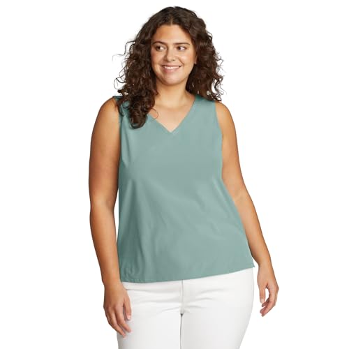 Débardeur femme grande taille col v haut sans manches uni Eddie Bauer