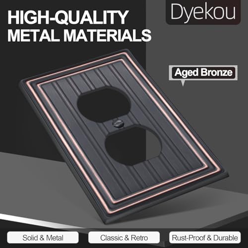 Metal 1 Gang Wall Plate Cover Duplex Outlet Cover Aged Bronze 6 Pack by Dyekou - Used condition - Image 4