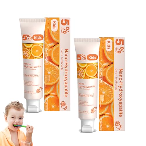 Pluvyze 5% Kids nHAP Hydroxylapatit Zahnpasta Orange 2 Stück