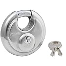 Master Lock Padlock, Stainless Steel Discus Lock, 2-3/4 in. Wide, 40DPF, Silver