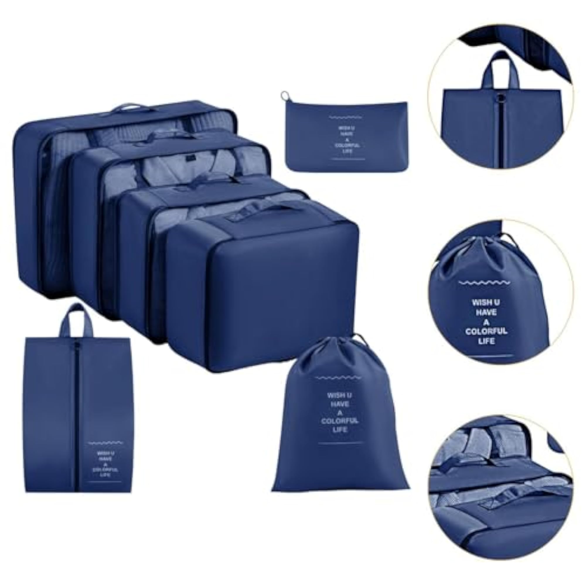 Packing Cubes for Luggage Organisers, 7 Piece Set