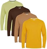 FULL TIME SPORTS® Tech 3 4 6 Pack Assorted Langarm-, Kurzarm Casual Top Multi Pack Rundhals T-Shirts (4 Pack - Long Sleeve Vint, XX-Large)