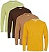 FULL TIME SPORTS® 3 4 6 Paquete Assorted Langarm-, Kurzarm Casual Top Multi Pack Rundhals Camisetas (Small, 4 Pack - Long Sleeve Vint)