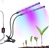 Dual-lamp Grow Light Autien 36LEDs 4 Levels 3 Modes Timing(3H/6H/12H) Plant Lights Bulbs Growing Lamps with 360 Degree Flexible Gooseneck for Indoor Plants Garden Greenhouse Tent Herbs Potted