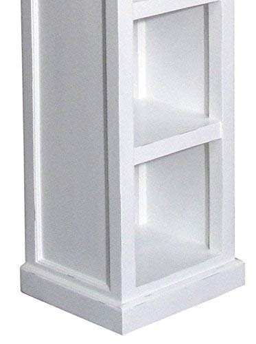 Novasolo Halifax Pure White Mahogany Wood Bookcase With 5 Bookshelves #TOP2