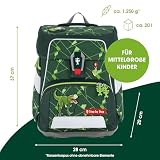 Step by Step Tornister szkolny Space Shine, 5-częściowy, ergonomiczny tornister z odblaskami, regulacja wysokości z paskiem biodrowym dla chłopców i dziewczynek od 1. klasy, 20 l, Dino Night Tyro, 28