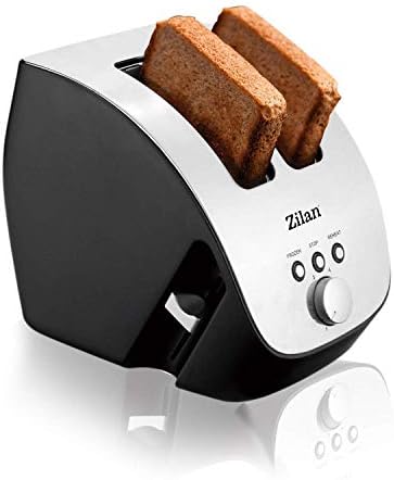 Tostadora de acero inoxidable | 2 rebanadas | Tostadora de diseño |  Tostadora oblicua | Máquina para tostar | 1000 W | Carcasa de acero  inoxidable | Ajustable sin niveles | Diseño INOX - PREYCA