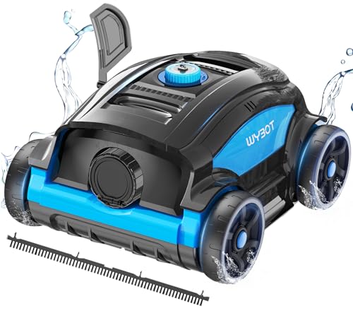 WYBOT Robot limpiafondos Piscina sin Cable, 130 Minutos Robot Piscina sin Cable Aspirador Piscinas con 2 Motores, Cepillo Grande y Aberturas de succión, Boquilla Ajustable, hasta 100㎡, WY1103