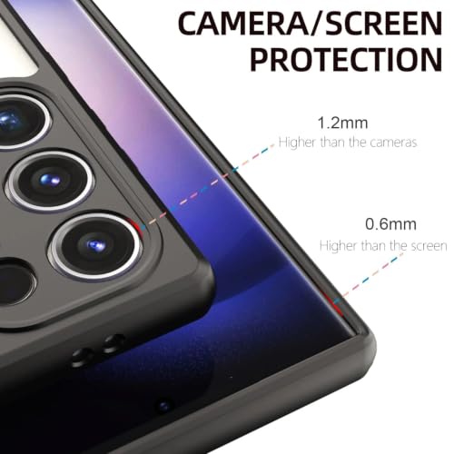 Image of VONZEE Clear Back Case Cover for Samsung Galaxy S24 Ultra 5G | Shockproof Design | Hard Back Cover Case for Samsung Galaxy S24 Ultra 5G (PC & TPU, Black)