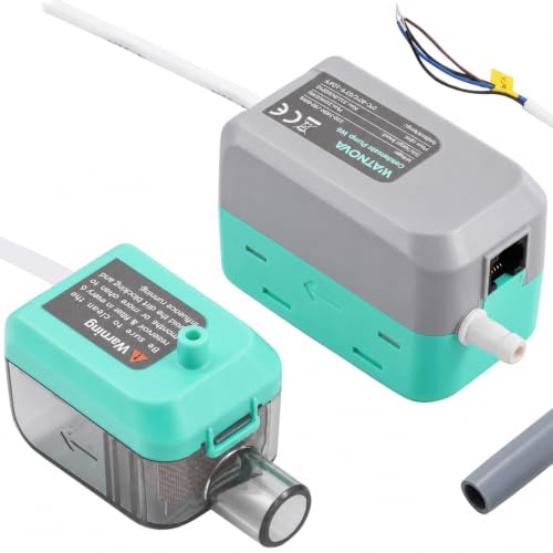 WATNOVA Mini Split HVAC Condensate Pump, 6GPH 100/240V, 33ft Lift, Automatic Safety Switch, AC Condensate Removal for Air Conditioner, Dehumidifier, Furnace, Light Gray
