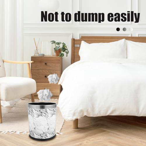 Bote de basura redondo acero 10 L con tapa blanco miniatura 5