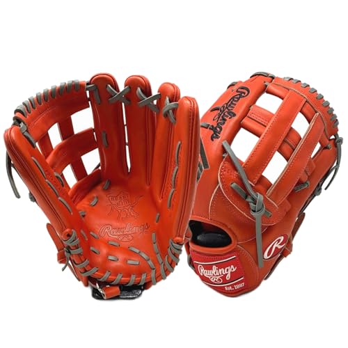 Rawlings | Heart of The Hide Baseball Glove | Red-Orange |Standard Fit Models | Sizes 11.5" - 12.75" | Multiple Styles (Red-Orange | 442 Model | H Web, 12.75" | Outfield, Right Hand Throw)