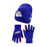 Ultra Game Gorro de punto de invierno con logotipo de Heritage oficial de la NFL con guantes extra cálidos para pantalla táctil