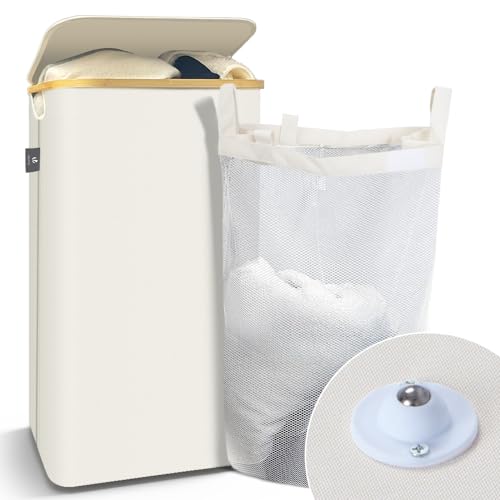 VOUNOT® Cesto Ropa Sucia 100L con Ruedas Cesta para la Colada, Cu...