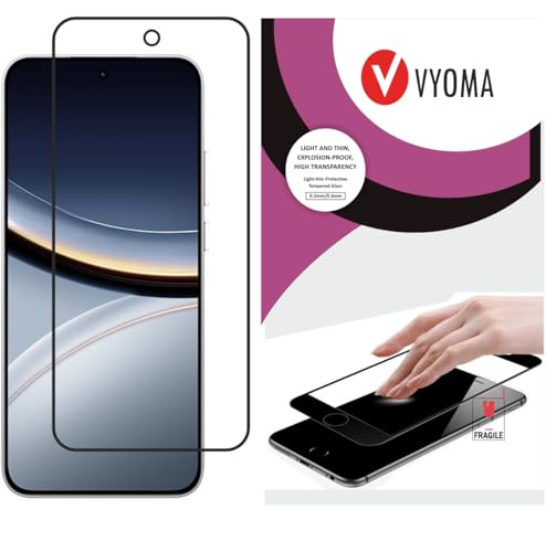 Image of VYOMA Military-Grade Gorilla Tempered Glass for Poco F7 (Black) | Edge to Edge Full Screen Coverage | Scratch Resistant | With Easy Installation Kit | Screen Protector for Smartphone | Bubble-Free | Ultra Clear HD Glass | Oleophobic Coating | High Clarity | 9H Hardness | Scratch Resistant | ShatterProof | ScreenGuard | Pack of 1