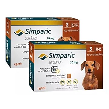 Combo 2cx Simparic 20mg 5-10kg 6cp total