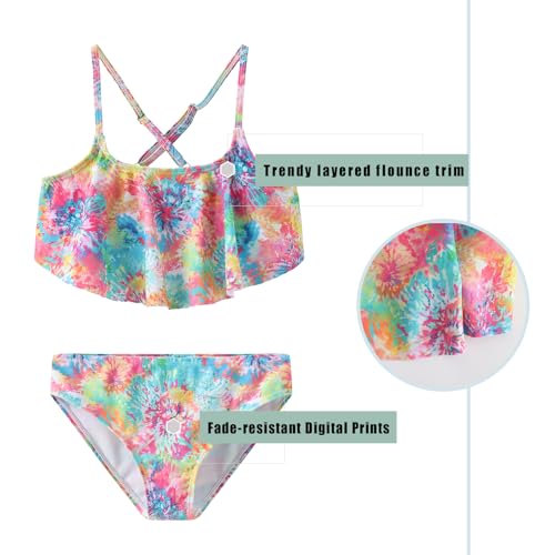 Girls Two Piece Swimsuits Bikini Bathing Suit Hawaiian Swimwear for Kids 3-16 Years3
