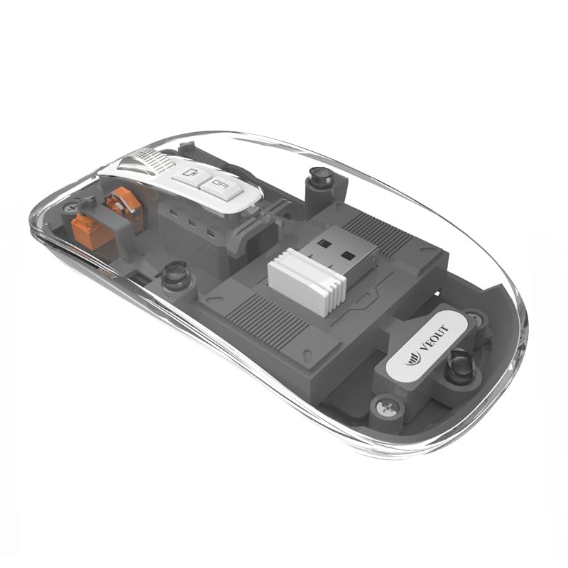 Image of Veout Wireless Bluetooth Mouse, Portable Silent Click Rechargeable Mouse with USB Receiver, 3-Level DPI, Compatible with Laptop, PC, Mac, Tablet, Phone